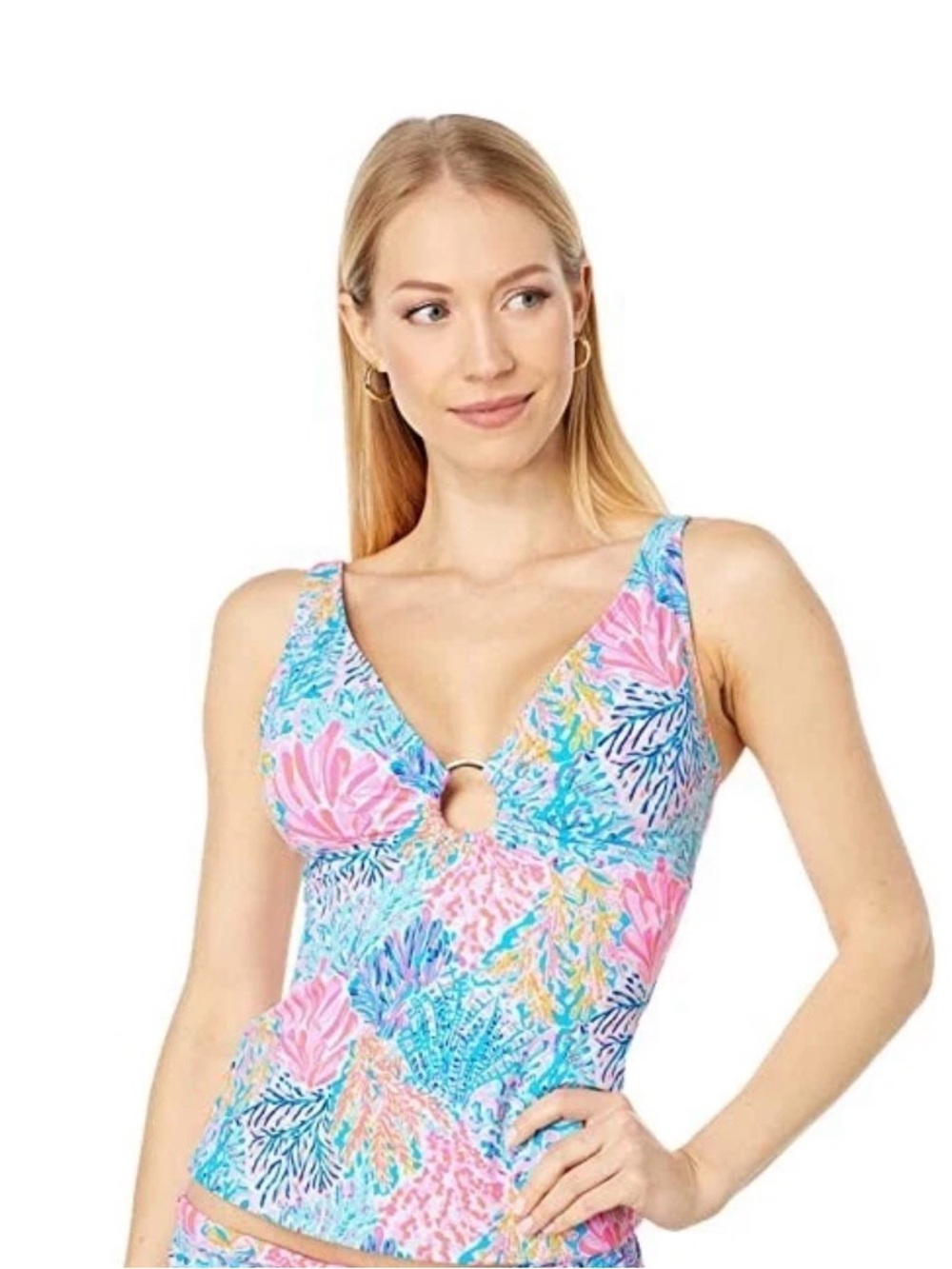 NWT Lilly Pulitzer Brenta Tankini top Size 10 Blue Ibiza cabana cocktail